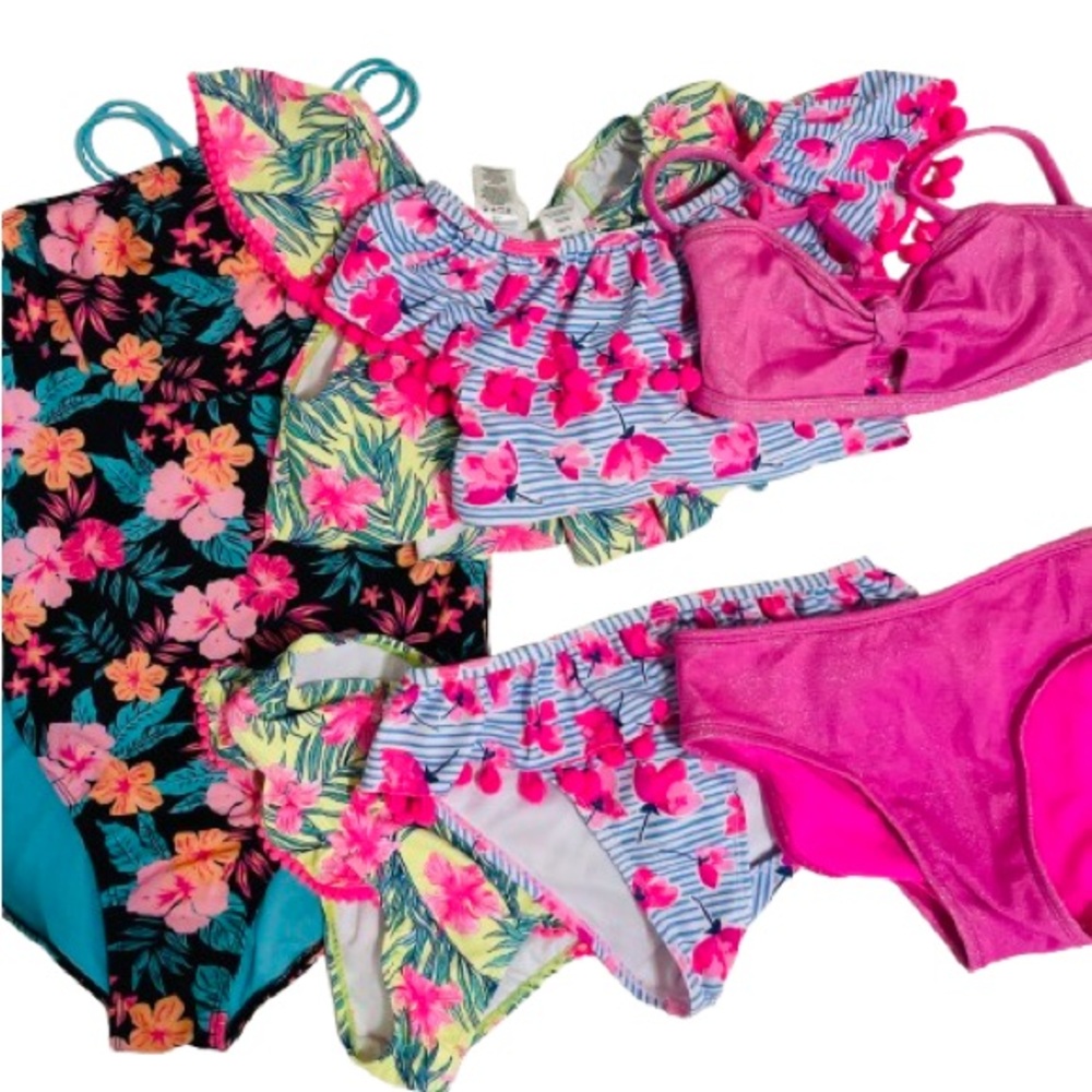 Cat & Jack Kids Swim Bikinis - Pink, Blue, Black Floral